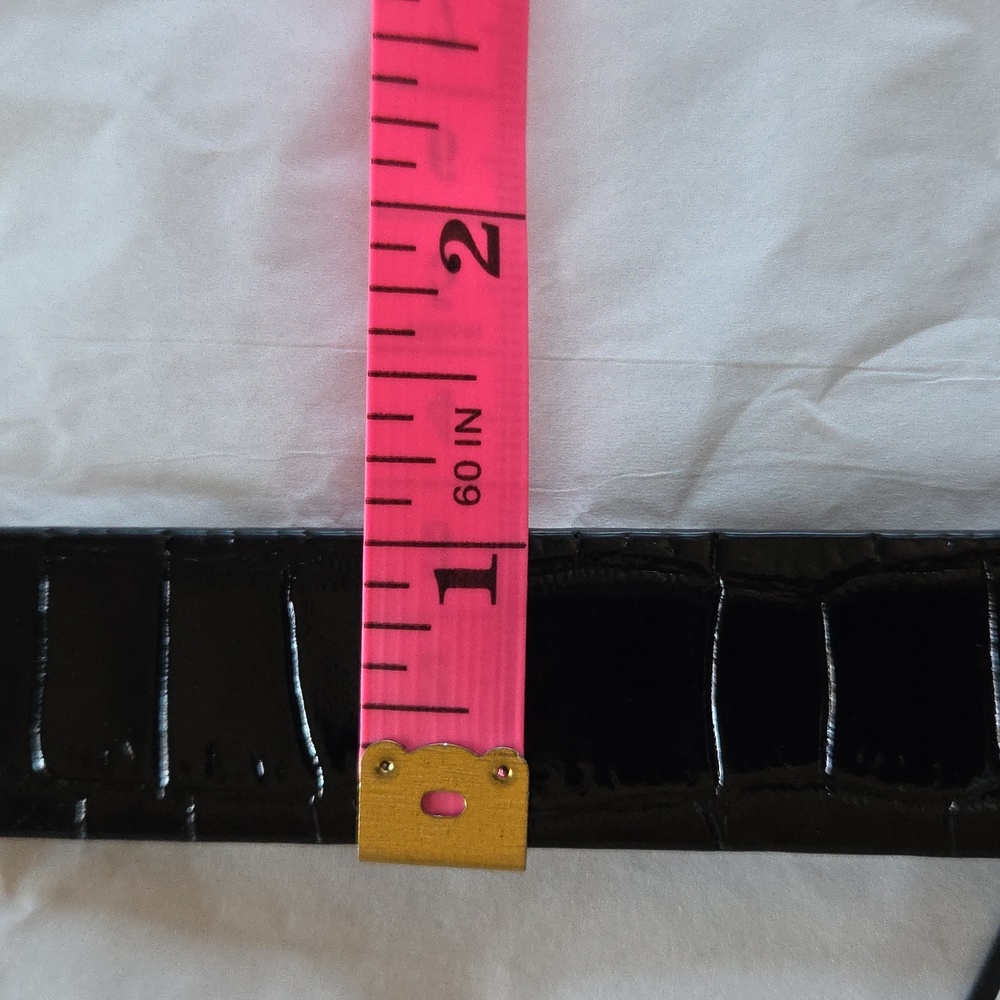 The Kooples Black Croc-Embossed Leather Belt - Picture 6 of 8